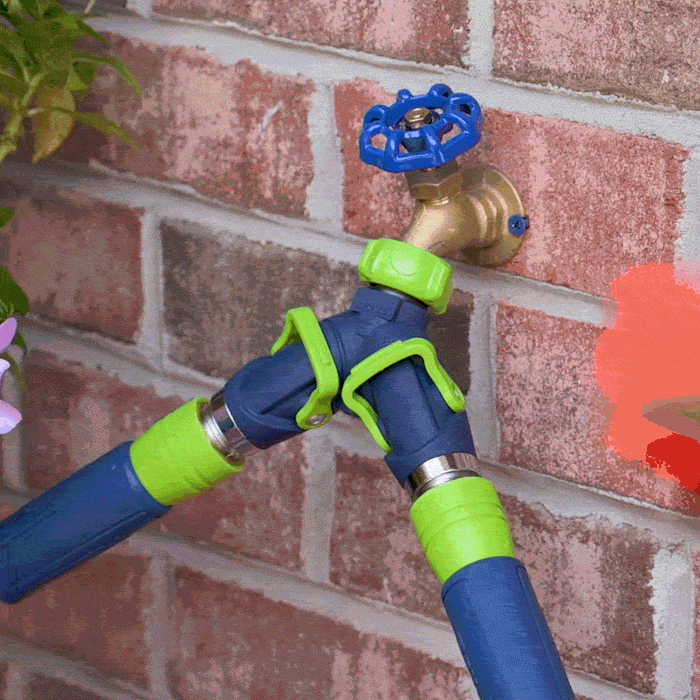 Thumb Control Metal Full Flow 2-Way Faucet "Y" Splitter