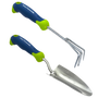 Stainless Steel Comfi-Grip Handheld Garden Tool Trowel and Cultivator (2-Pack)