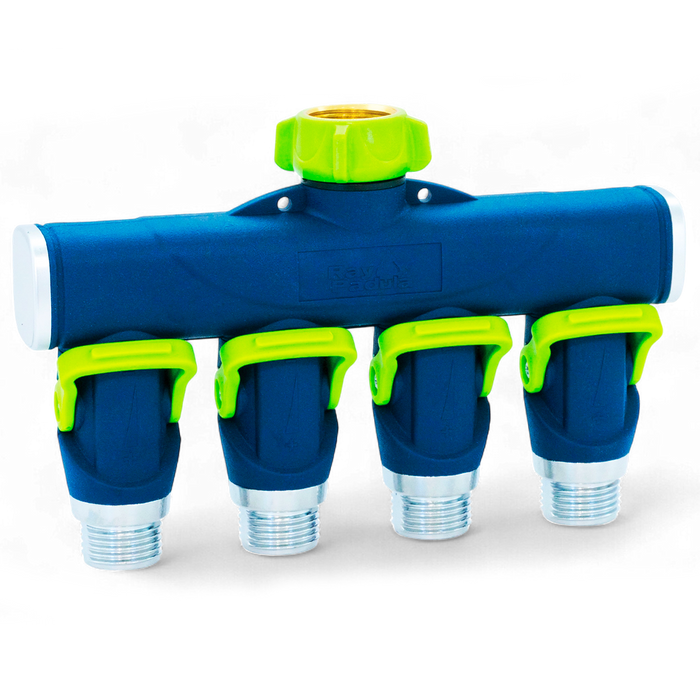 Thumb Control Metal Full Flow 4-Way Faucet Splitter