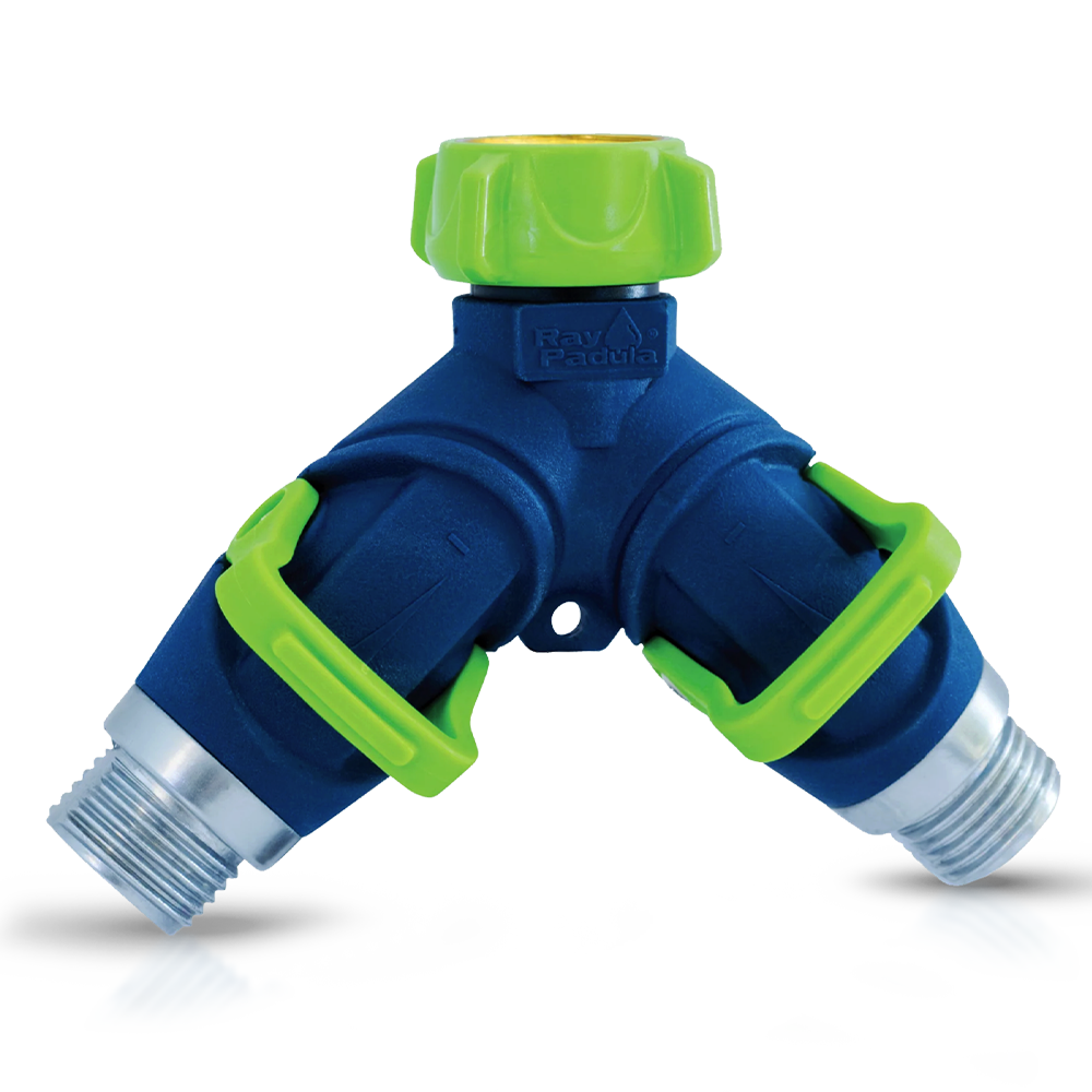 Thumb Control Metal Full Flow 2-Way Faucet "Y" Splitter