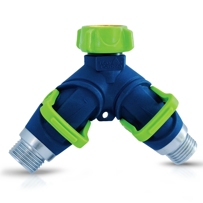 Thumb Control Metal Full Flow 2-Way Faucet "Y" Splitter