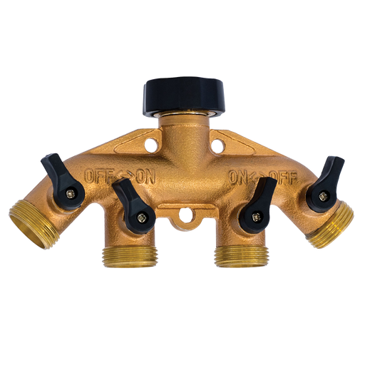 PRO Brass 4-Way Faucet Splitter