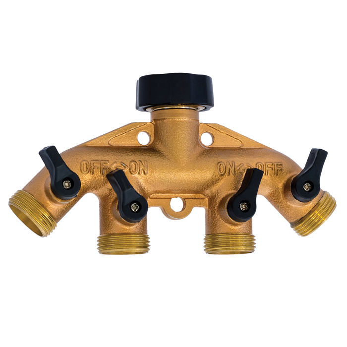 PRO Brass 4-Way Faucet Splitter