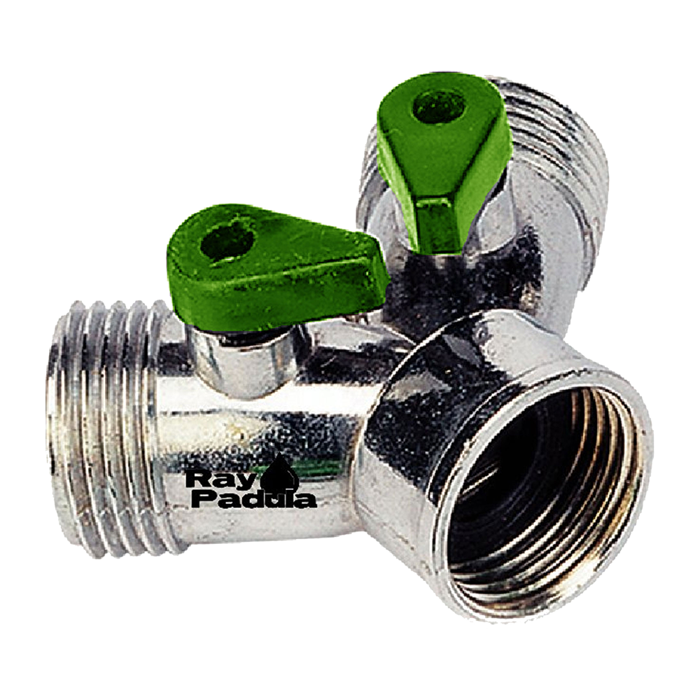 Metal 2-Way Faucet "Y" Splitter