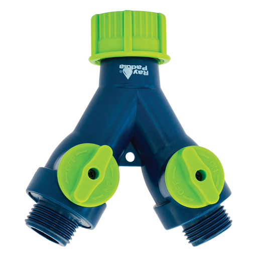 Deluxe Oversize Full Flow Plastic 2-Way Faucet "Y" Splitter