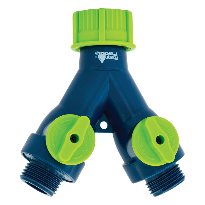 Deluxe Oversize Full Flow Plastic 2-Way Faucet "Y" Splitter