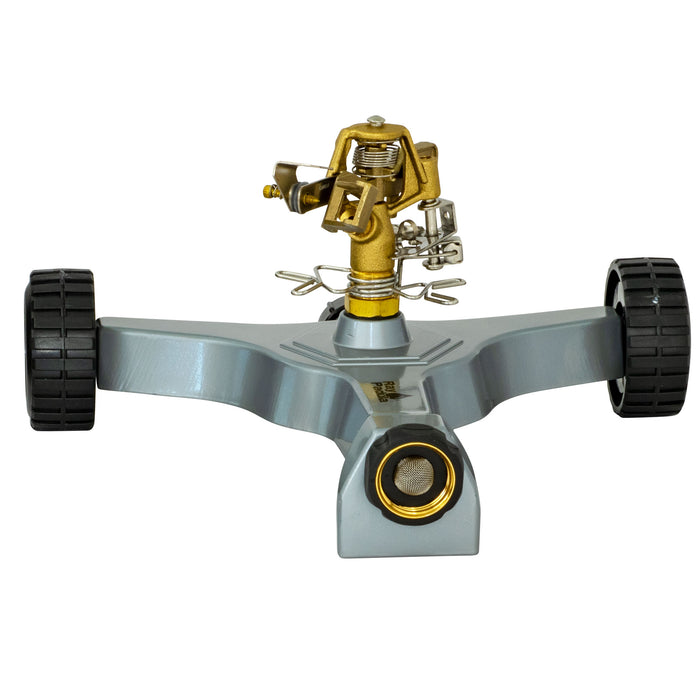 Brass Pulsating Sprinkler on In-Series Metal Wheel Base