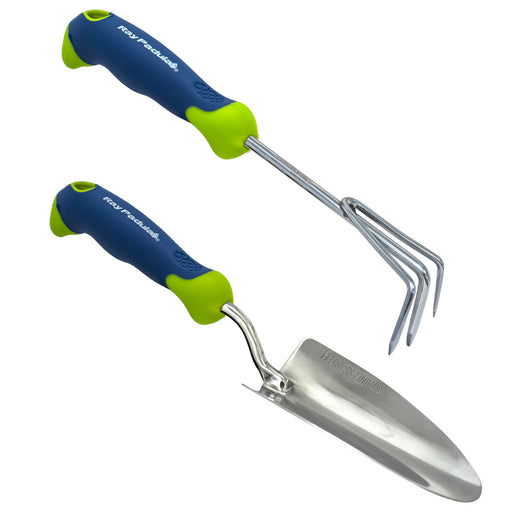 Stainless Steel Comfi-Grip Handheld Garden Tool Trowel and Cultivator (2-Pack)