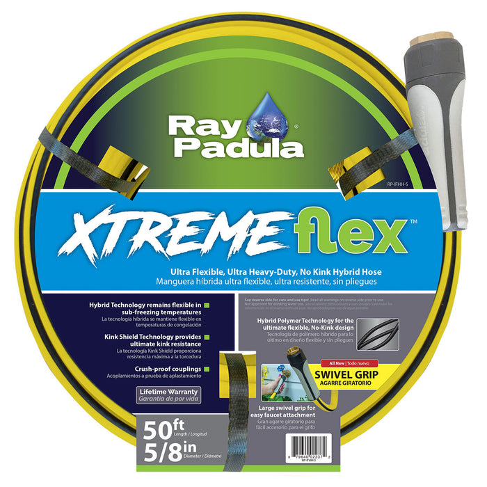 5/8 in. x 50 ft. XtremeFlex Hybrid Polymer Hose with PRO Metal Rear Trigger 8-Pattern Nozzle Set (2-Pack)