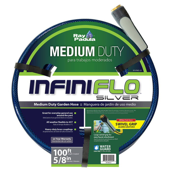 5/8 in. x 100 ft. Medium Duty Garden Hose with Large Swivel Coupling