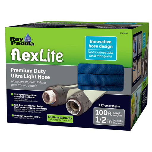 1/2 in. x 100 ft. FlexLite Premium Lightweight Fabric Hose with Dual Large Swivel Couplings