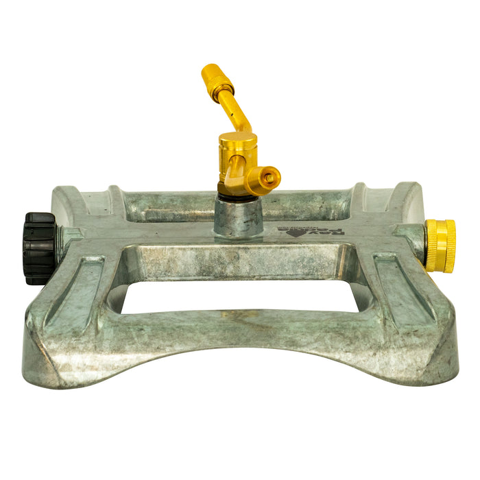 Brass 2-Arm Revolving Sprinkler on In-Series Deluxe Metal Sled Base