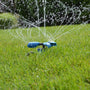 Plastic 3-Arm Adjustable Revolving Sprinkler on Weighted Wheel Base