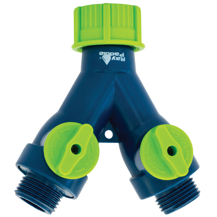 Deluxe Oversize Full Flow Plastic 2-Way Faucet "Y" Splitter